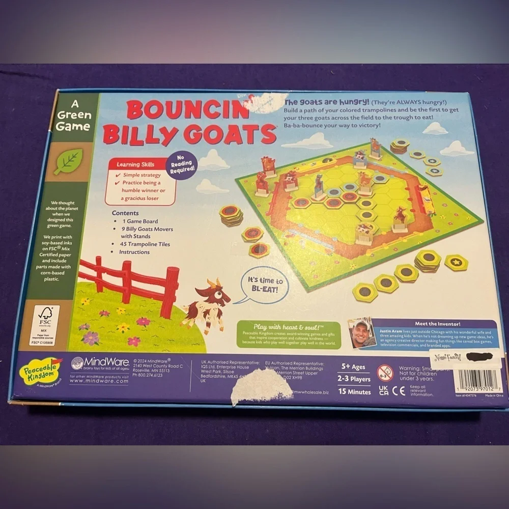 Kids board Game - Bouncin Billy Goats  5 years and up